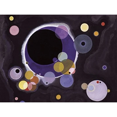 Abbildung von 1art1 Wassily Kandinsky Poster Einige Kreise, 1926 Bilder Leinwand Bild Auf Keilrahmen XXL Wandbild Kunstdruck Als Leinwandbild 80x60 cm
