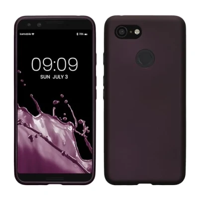 Abbildung von kwmobile Case kompatibel mit Google Pixel 3 Hülle Schutzhülle aus Silikon metallisch schimmernd Handyhülle Metallic Brombeere