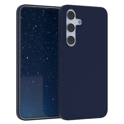 Abbildung von EAZY CASE Premium Silikon Handyhülle kompatibel mit Samsung Galaxy S24, Slimcover Kameraschutz und Innenfutter, Silikonhülle, Schutzhülle, Bumper, Handy Case, Hülle, Softcase, Nacht Blau