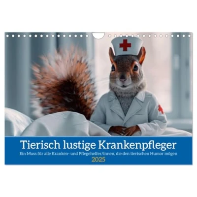 Abbildung von Tierisch lustige Krankenpfleger (Wandkalender 2025 DIN A4 quer), CALVENDO Monatskalender