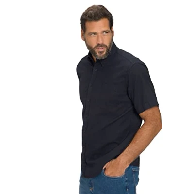Abbildung von JP 1880 Herren Leinenmixhemd, Halbarm Shirt, Dunkel Marine, 4XL EU