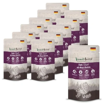 Abbildung von Venandi Animal Premium Nassfutter für Katzen Ente als Monoprotein 12er Pack (12 x 125 g), getreidefrei,