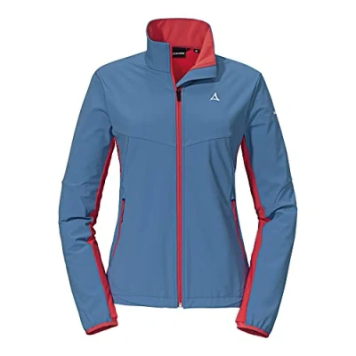 Abbildung von Schöffel Damen Softshell Jacket Rinnen L, wind und wasserabweisende Winter Wanderjacke mit Body Mapping Technologie, atmungsaktive Outdoorjacke für Wintersport, daisy blue, 40