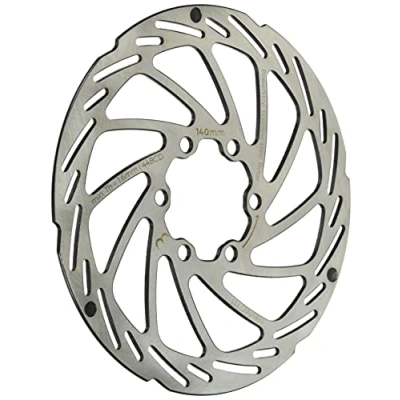 Abbildung von BBB Cycling Fahrrad Bremsscheibe mit 6 Schrauben Edelstahl Fahrradbremsscheibe Verschleißanzeige für Road Mountain E Bikes MTB 180mm PowerStop BBS 113