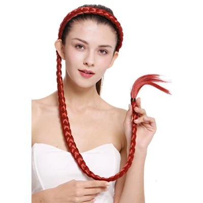 Abbildung von WIG ME UP N1038 137 Haarteil Zopf an Haarreif geflochten super lang Tracht rot 95 cm