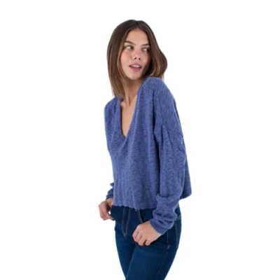 Abbildung von Hurley Taylor V NECK Strickpullover, Damen, Größe: Medium, Slate blue