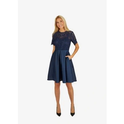 Abbildung von KLEO Taillenbetontes MIT IM LOOK Ausge Cocktailkleid/festliches Kleid, Damen, Größe: 34, Blau