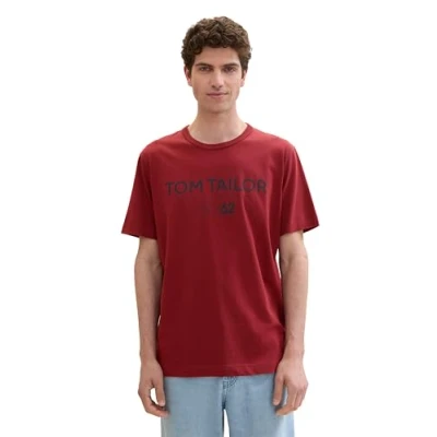 Abbildung von TOM TAILOR Herren 1034536 T Shirt, 13721 Burgundy Dark Red, M