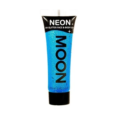 Abbildung von Moon Glow, Neon UV Glitzer Gesichts und Körpergel, Gesichtsfarbe (Blau, 12 ml (1 Stück))