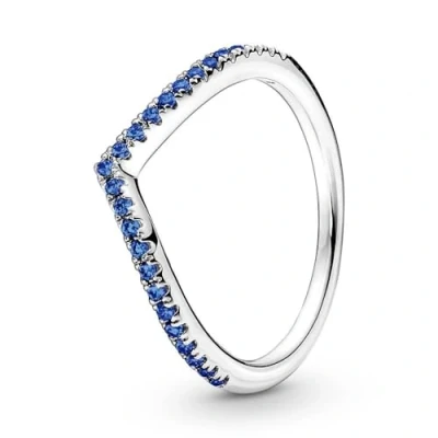 Abbildung von PANDORA Ring Timeless &quot;Funkelnder Wunsch&quot; Silber, blaue Kristalle 196316C02 48