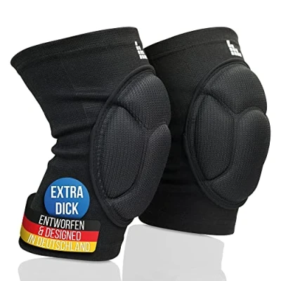 Abbildung von LAUTER Schutz ® 3 Zonen Knieschoner atmungsaktiv, dehnbar, weich mit Polster für und Bewegungsfreiheit [Hallensport outdoor] Handball, Volleyball, Mountainbiking &amp; mehr (M)
