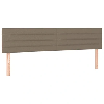Abbildung von vidaXL Kopfteil 2 STK., Bettkopfteil mit Holzbeinen, Höhenverstellbar Polsterkopfteil für Bett, Betthaupt Bettzubehör Schlafzimmer, Taupe 80x5x78/88cm Stoff