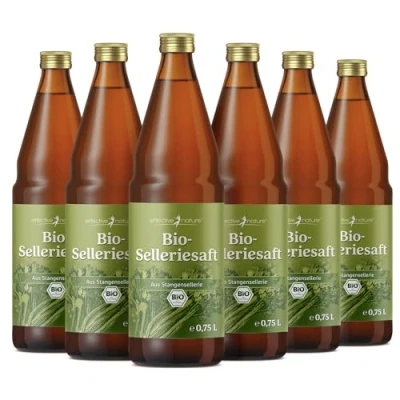 Abbildung von effective nature Selleriesaft Aus Bio Stangensellerie 6 x 750 ml biodynamischem Anbau in Deutschland Kalorienarm + mit wertvollen Nährstoffen, vollmundig im Geschmack