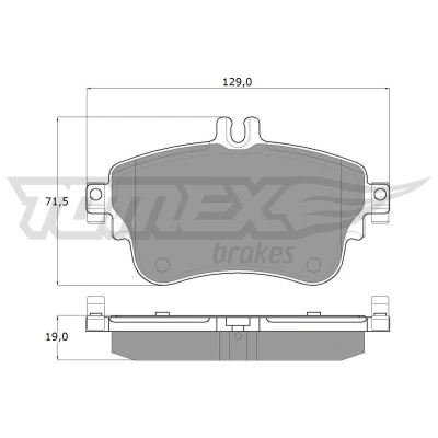 Abbildung von TOMEX brakes TX 18 07 Bremsbelagsatz Vorderachse für Verschleißwarnanzeiger vorbereitet MERCEDES BENZ: A Klasse, B CLA Coupe