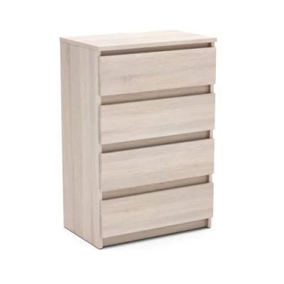 Abbildung von MRBLS Kommode mit 4 Schubladen Sideboard Schubladenschrank Kleiderschrank Modern Möbel für Ihr Schlafzimmer (Sonoma) 60 x 92,5 33,5 cm (B/H/T)