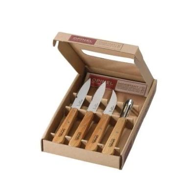 Abbildung von Opinel Les Essentiels 4 teiliges Messerset klein Buchenholz