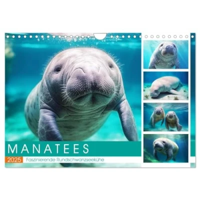 Abbildung von Manatees. Faszinierende Rundschwanzseekühe (Wandkalender 2025 DIN A4 quer), CALVENDO Monatskalender