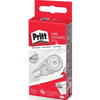Abbildung von Pritt Nachfüllkassette für Korrekturroller Refill Flex Roller Midway, Breite 4,2mm, Länge 12m, flexible und einziehbare Spitze, Push &amp; Pull Funktion, 10 Stück, 9H PRX6H