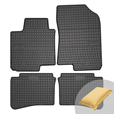 Abbildung von FROGUM EL Toro Gummimatten Ganzjähriges Set von Autofussmatte Auto Fußmatten für Hyundai i20 II 2014 2020, III ab 2020 Beständiges Gummi Material 1,5cm Schutzkante