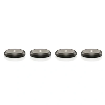 Abbildung von VIABLUE QTC XL Discs für Spikes * schwarz mit Edelstahlinlay Ø 25 mm Set 8 Stück Unterlegscheiben Spikes, Auflageteller