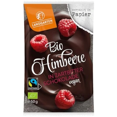 Abbildung von Landgarten Bio FT Himbeere in Zartbitter Schokolade 50 g 10er Pack