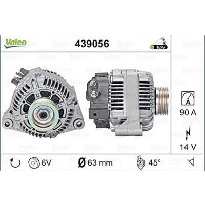 Abbildung von VALEO 439056 Lichtmaschine 14V 90A CITROËN: Berlingo / First I, I Kastenwagen, Jumper Kastenwagen