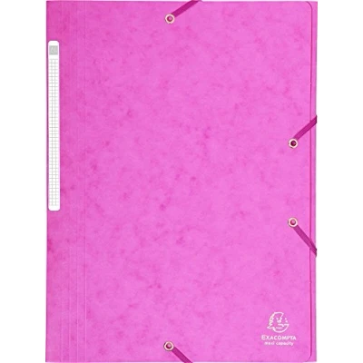 Abbildung von Exacompta 17108H 1 Mappe mit Gummizug Maxi capacity 3 Klappen aus Glanzkartei Maße 24 x 32 cm für Dokumente im Format A4 Farbe rosa