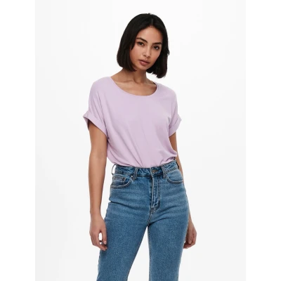 Abbildung von ONLY Onlmoster Oneck Tshirt basic, Damen, Größe: Large, Lavender frost