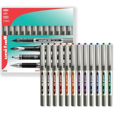 Abbildung von uni ball Eye UB 157 Tintenroller, 0,7 mm Spitze, in Geschenkverpackung, 12 Stück