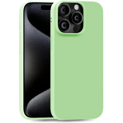 Abbildung von MyGadget Hülle kompatibel mit iPhone 15 Pro Max robuste Silikon Schutzhülle TPU Case Slim Silikonhülle Back Cover Ultra Kratzfest Handyhülle matt Grün