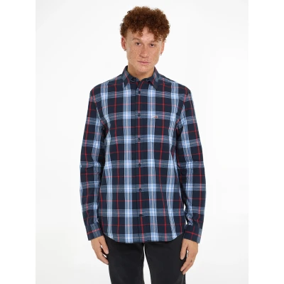 Abbildung von Tommy Jeans Langarmhemd &quot;TJM REG POPLIN CHECK SHIRT&quot;, mit Logostickerei