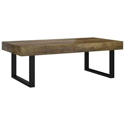 Abbildung von vidaXL Couchtisch Dunkelbraun und Schwarz 120x60x40 cm MDF Eisen
