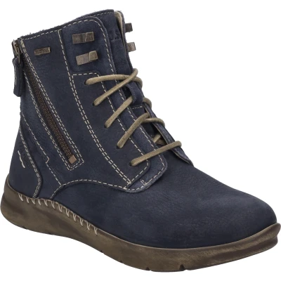 Abbildung von Josef Seibel Damen Schnürstiefeletten Conny 55,Weite G (Normal),Wechselfußbett,wasserdicht,uebergangsschuhe,Ocean,39 EU