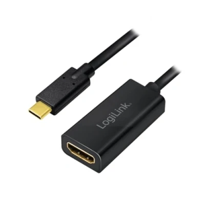 Abbildung von LogiLink UA0380 USB 3.2 (Gen 2) Adapter, C/M zu HDMI A/F, 4K/60Hz, Schwarz, 0.15m