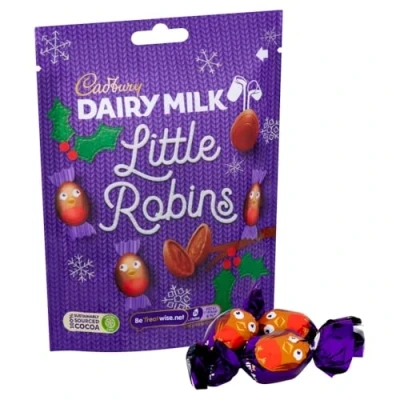 Abbildung von Cadbury Milchmilch Little Robins Schokoladentüte, 77 g