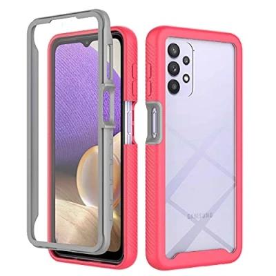 Abbildung von XINNI Hülle für Samsung Galaxy A32 4G, 360 Grad Stoßfeste Schutzhülle mit Integriertem Bildschirmschutz, Robuster Bumper Outdoor Full Body Case, Rosa