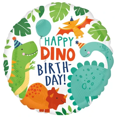 Abbildung von Folie Ballon Happy Dino Geburtstag 43 cm