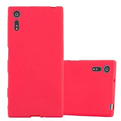 Abbildung von Cadorabo Hülle kompatibel mit Sony Xperia XZ/XZs Schutzhülle TPU Silikon Case Frost Design Slim Kratzfest Weiche Gummi Rundumschutz für in Rot