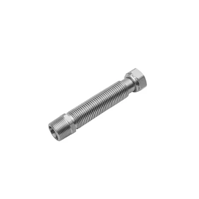 Abbildung von Flexo Edelstahlwellrohr flexibel ausziehbar mit Dichtung Wellrohr verschiedene Größen und Längen vormontiert 1/2&quot; 3/4&quot; 1&quot; DN12 DN16 DN20 (1/2&quot;, 130 220mm, ÜM x AG)