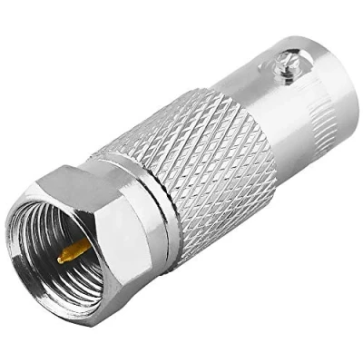 Abbildung von BestPlug Coaxial BNC Sat Adapter Verbindungsstück, Buchse Kupplung weiblich auf F Stecker männlich, Metallausführung
