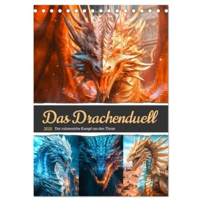 Abbildung von Das Drachenduell (Tischkalender 2025 DIN A5 hoch), CALVENDO Monatskalender