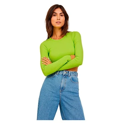 Abbildung von JJXX Feline LS Langarmshirt, Damen, Größe: XL, Lime punch