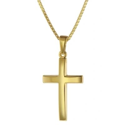 Abbildung von trendor 75544 Kreuz 21 mm Gold 585 mit goldplattierter Silberkette für Frauen