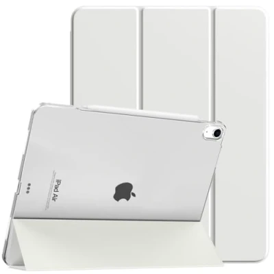 Abbildung von TiMOVO für iPad Air 13 Zoll Hülle M2 2024, Schlanke 13&quot; (M2), Unterstützt Touch ID, Auto Schlaf/Aufwach Schutzhülle mit Transluzent Rückhülle, Hülle, Aprikose Grau