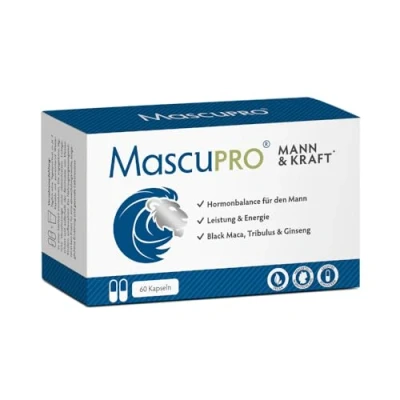 Abbildung von MascuPRO Mann &amp; Kraft schwarzer Maca Komplex 60 St