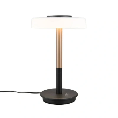 Abbildung von LED Tischlampe Celeste weiß/braun 35 cm Glas/Metall Touchdim
