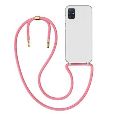 Abbildung von MyGadget Handykette für Samsung Galaxy A71 4G [ Hülle mit Band abnehmbar &amp; verstellbar ] Handyhülle Handyband zum Umhängen Schnur Case Schutzhülle Rosa