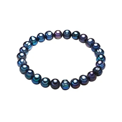 Abbildung von Valero Pearls Perlenarmband pfauenblau, aus Süßwasser Zuchtperlen