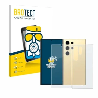 Abbildung von BROTECT Entspiegelungs Schutzglas für Samsung Galaxy S24 Ultra (case friendly) (Display+Rückseite) Schutz Folie Panzerfolie Glas Matt [Kratzfest 9H]