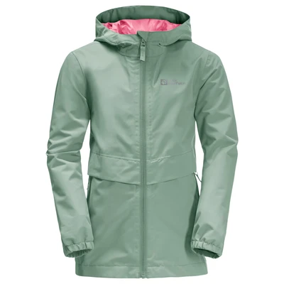 Abbildung von Jack Wolfskin Regenjacke / wasserabweisende Jacke für Kinder, Größe: 104, Granite green